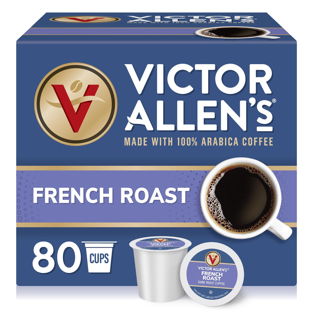 Victor Allen's front box showing 80-count pack and bold roast benefit