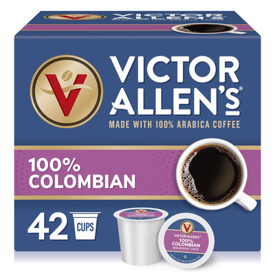 Victor Allen's pack front showing 42-count and medium roast benefit