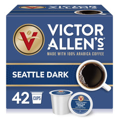 Victor Allen's Coffee frontal de la caja con 42 cápsulas, conveniencia visible