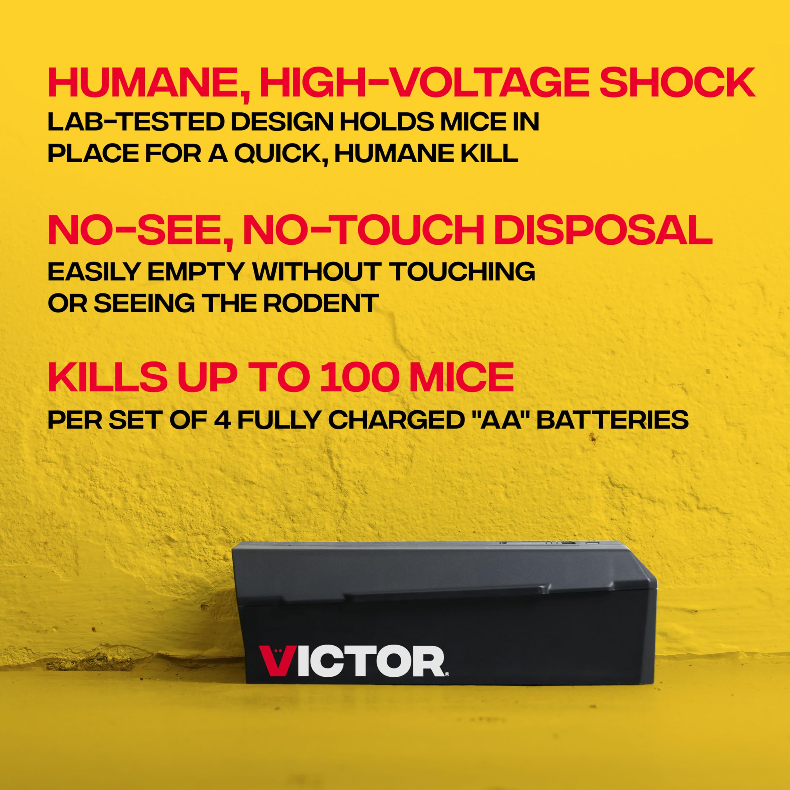 Victor beveled columns close-up holding rodent position to prevent escape