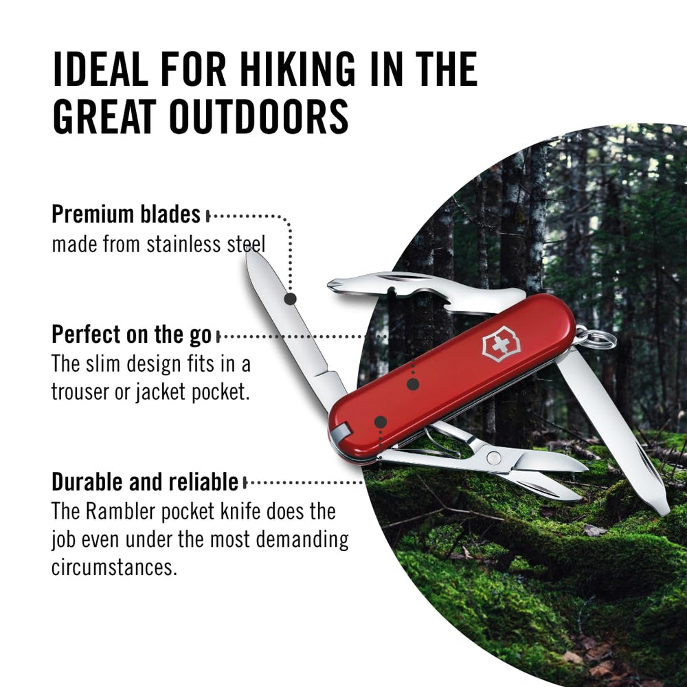 Victorinox Rambler lima y hoja desplegadas muestra mantenimiento y precisión de corte