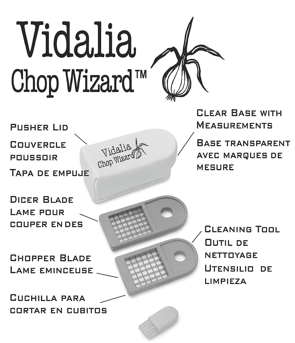 VIDALIA CHOP WIZARD cleaning tool detail for quick debris removal