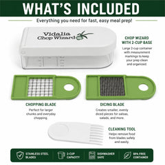 VIDALIA CHOP WIZARD stainless-steel blade close-up for sharp precise cuts
