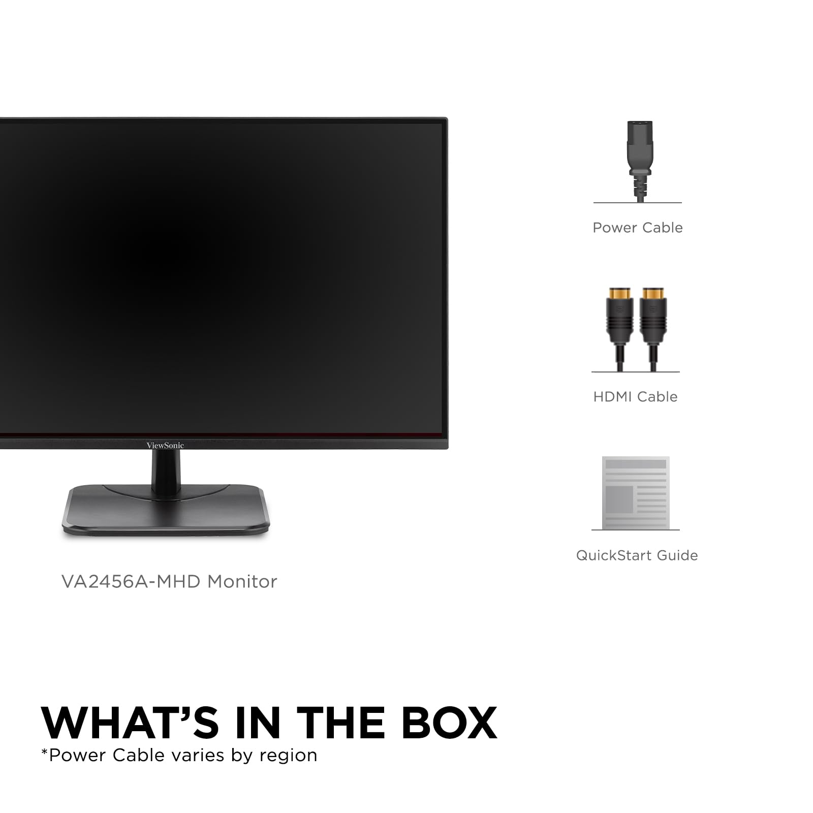 ViewSonic next to keyboard showing scale for ergonomic workspace planning