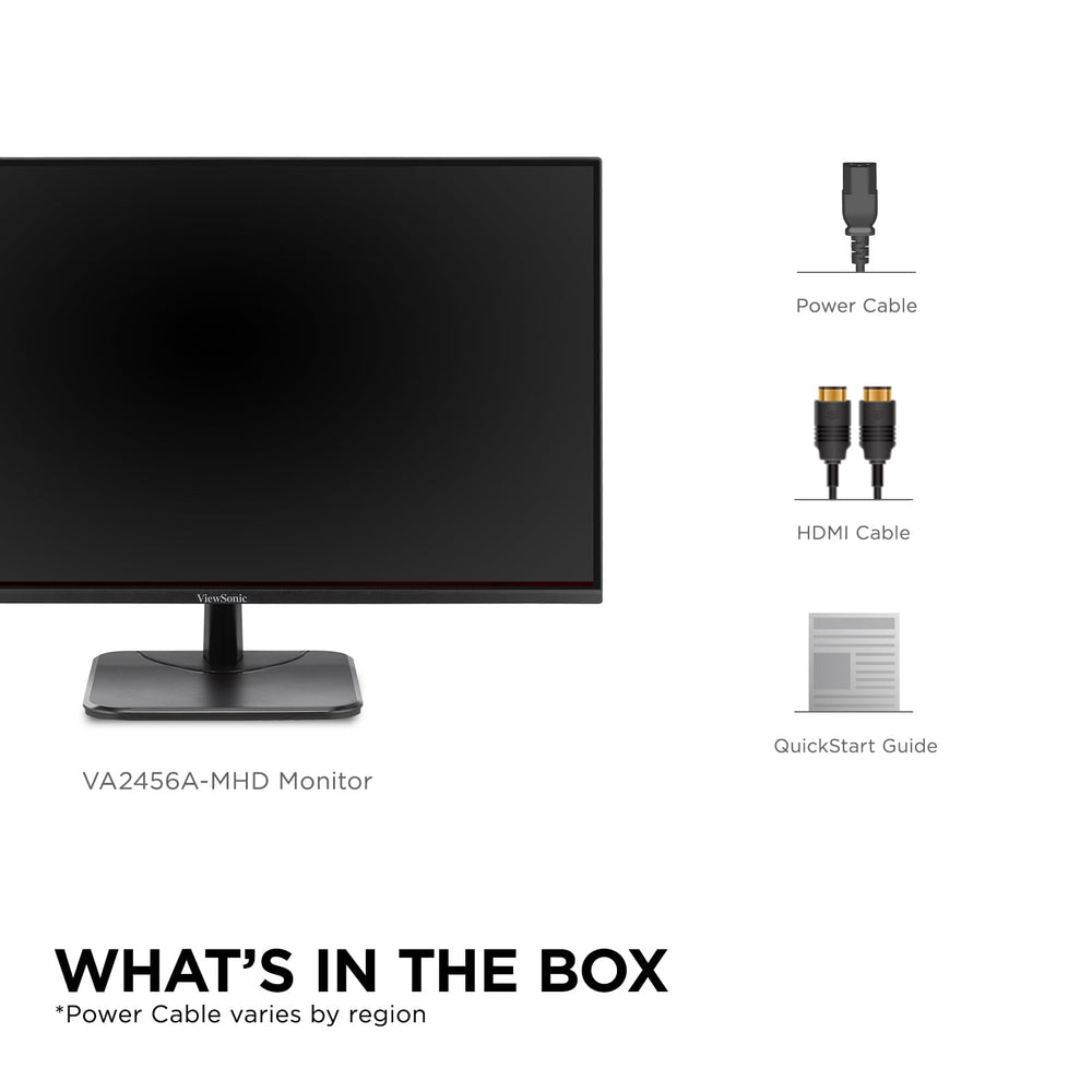 ViewSonic next to keyboard showing scale for ergonomic workspace planning