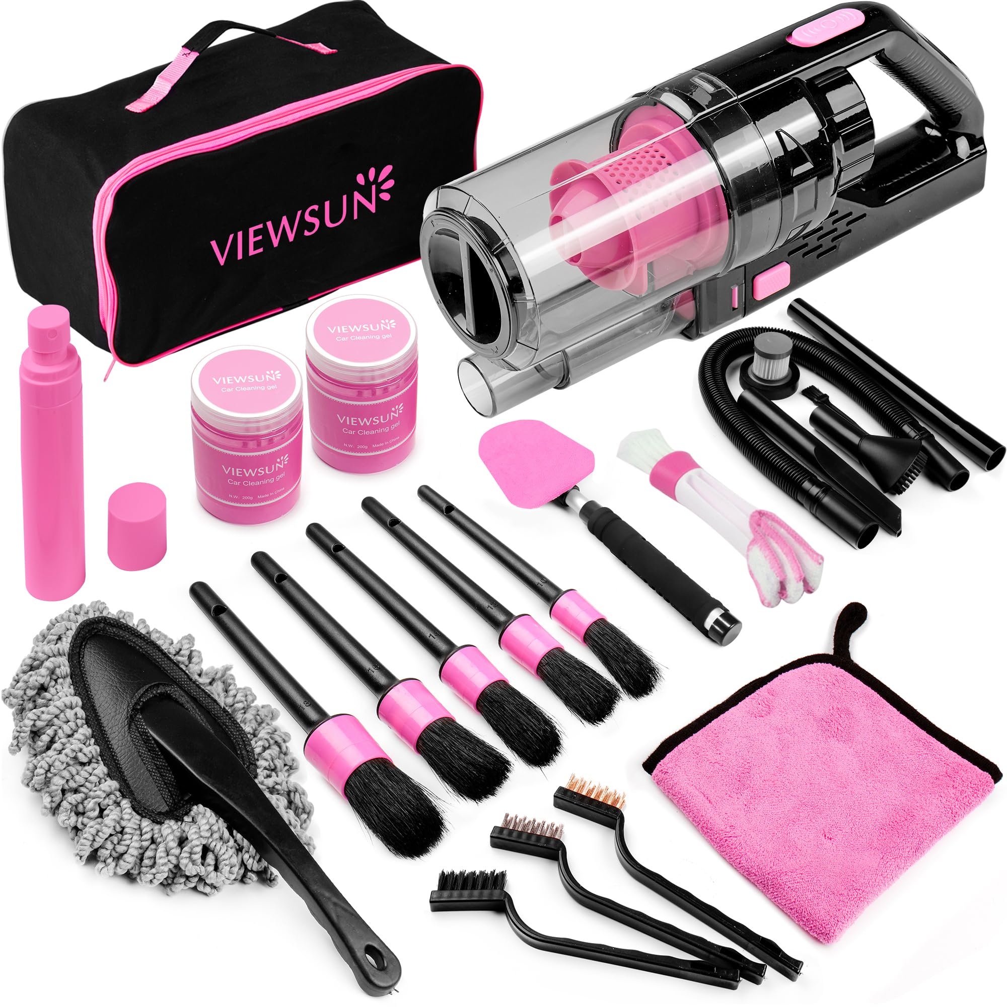 Viewsun kit frontal empaquetado en rosa, opción completa para mantener el auto limpio