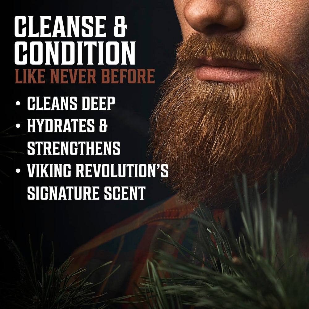 Viking Revolution before and after beard comparison showing softer hair