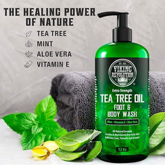 Viking Revolution gel aplicado en la ducha mostrando uso y sensación fresca