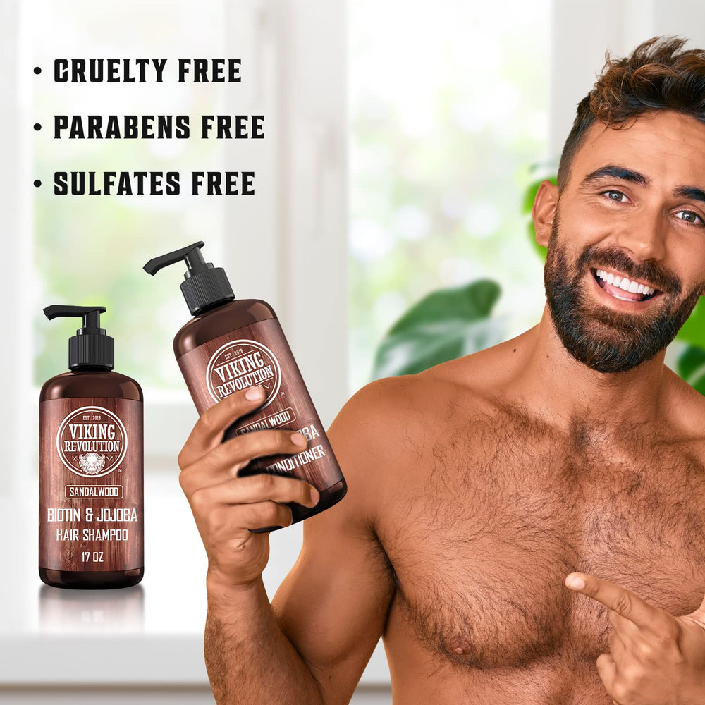 Viking Revolution conditioner dripping from hair to show smoothing and detangling benefits