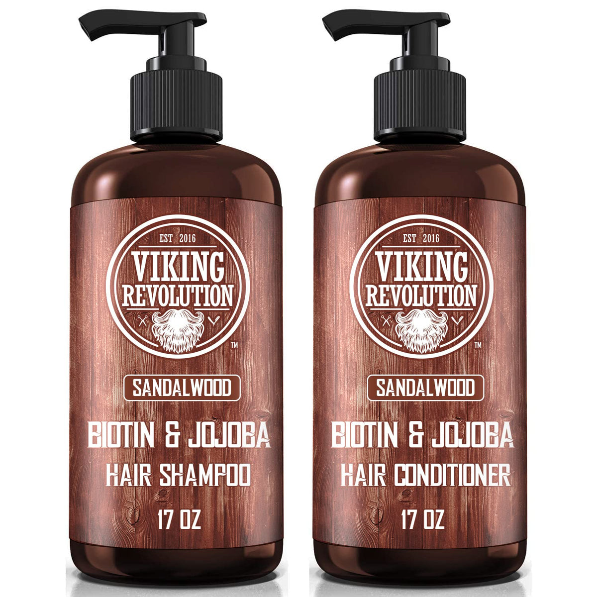 Viking Revolution front packaging showing bottles and sandalwood scent, promotes fresh grooming