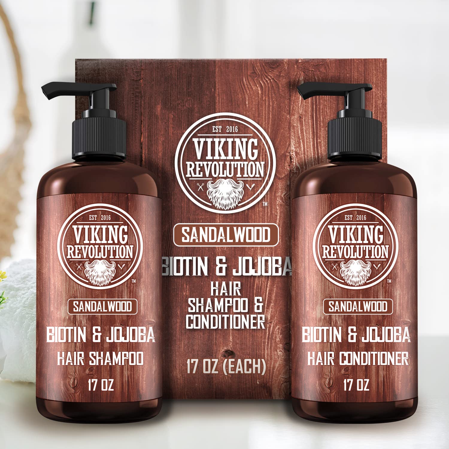 Viking Revolution ingredients shot with jojoba and olive oils highlighting deep moisturization