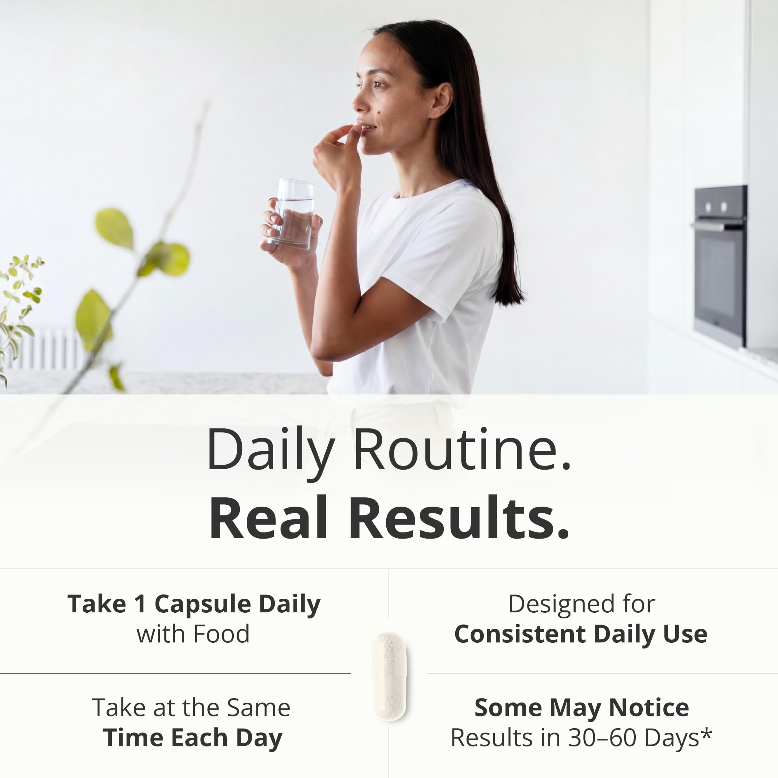Vimerson Health cápsula servida con desayuno para ejemplificar uso diario
