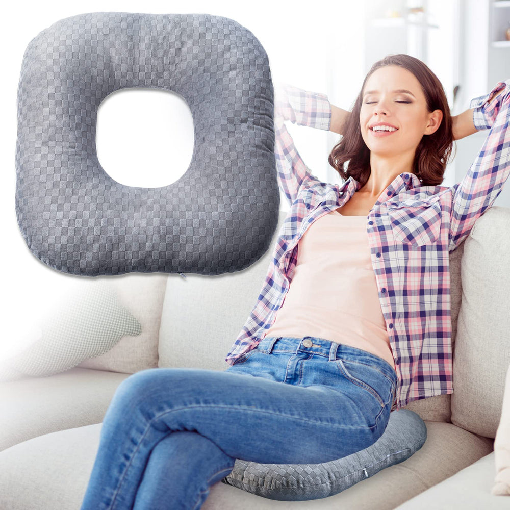 Vinban vista frontal del cojín donut mostrando forma ergonómica y confort