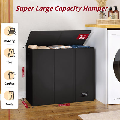 Vincona open top showing three compartments for easy pre-sorting benefit