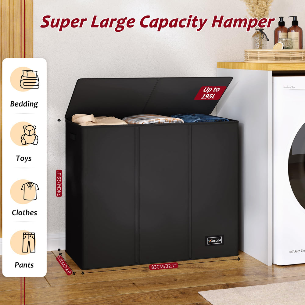 Vincona open top showing three compartments for easy pre-sorting benefit