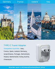 VINTAR adaptador enchufado en pared europea mostrando LED de encendido