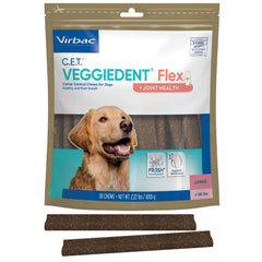 Virbac Veggiedent Fr3sh & Flex L empaque frontal mostrando beneficios frescura