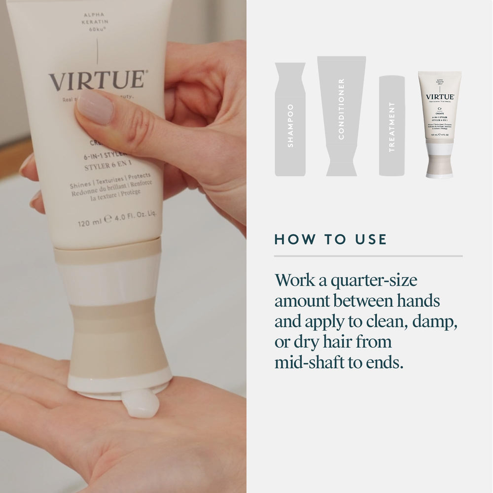 VIRTUE control de frizz en rizos mostrando definición y suavidad