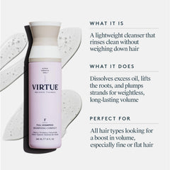 VIRTUE textura espumosa ligera demostrando limpieza sin resecar