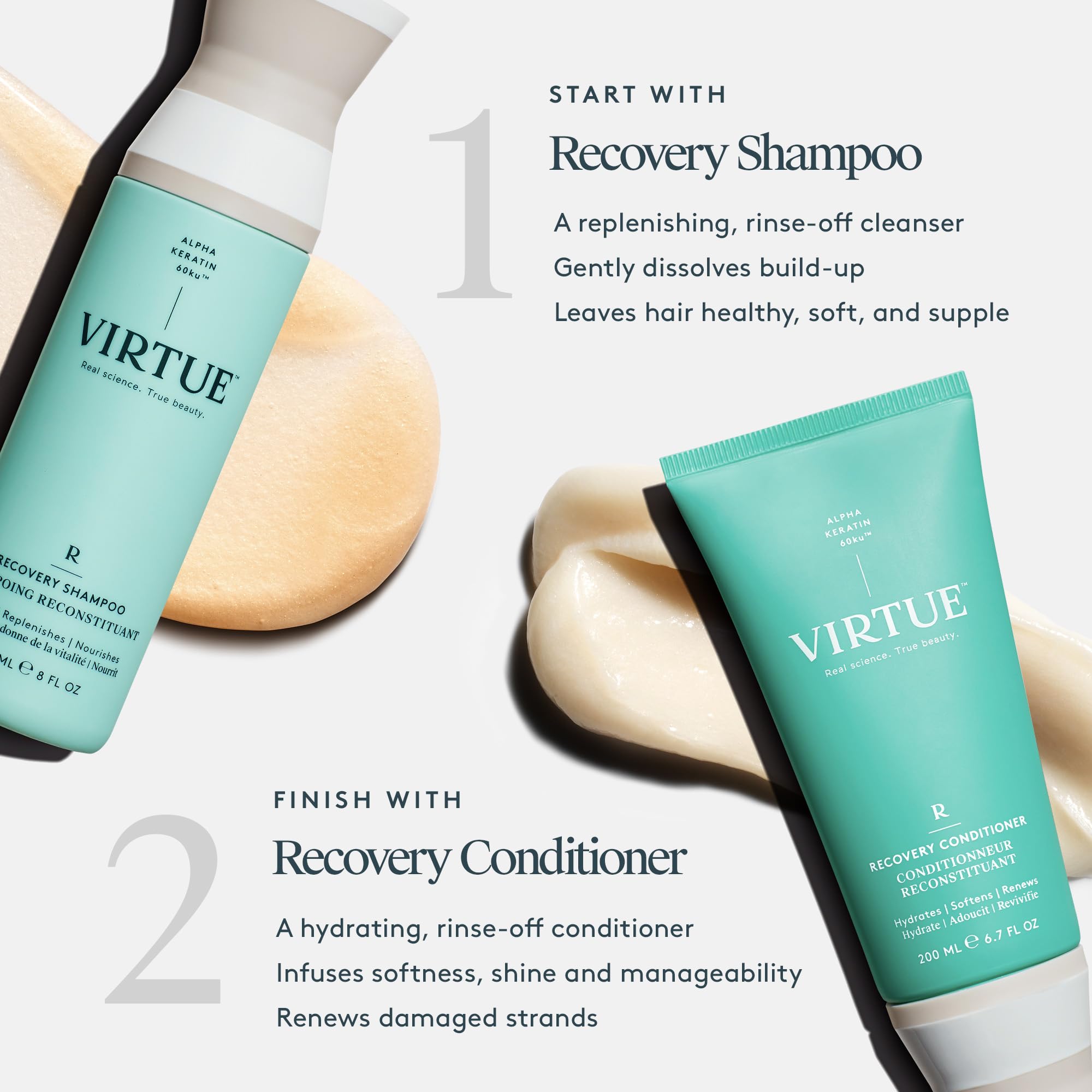 VIRTUE producto en mano para mostrar consistencia y cantidad