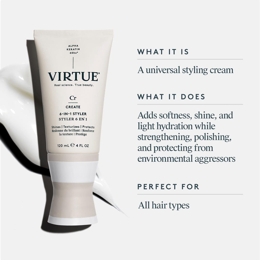 VIRTUE textura crema-serum en primer plano que revela acabado ligero y sedoso