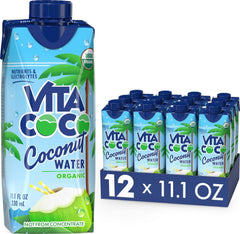 Vita Coco organic front packaging showing 11.1 oz carton and brand clarity