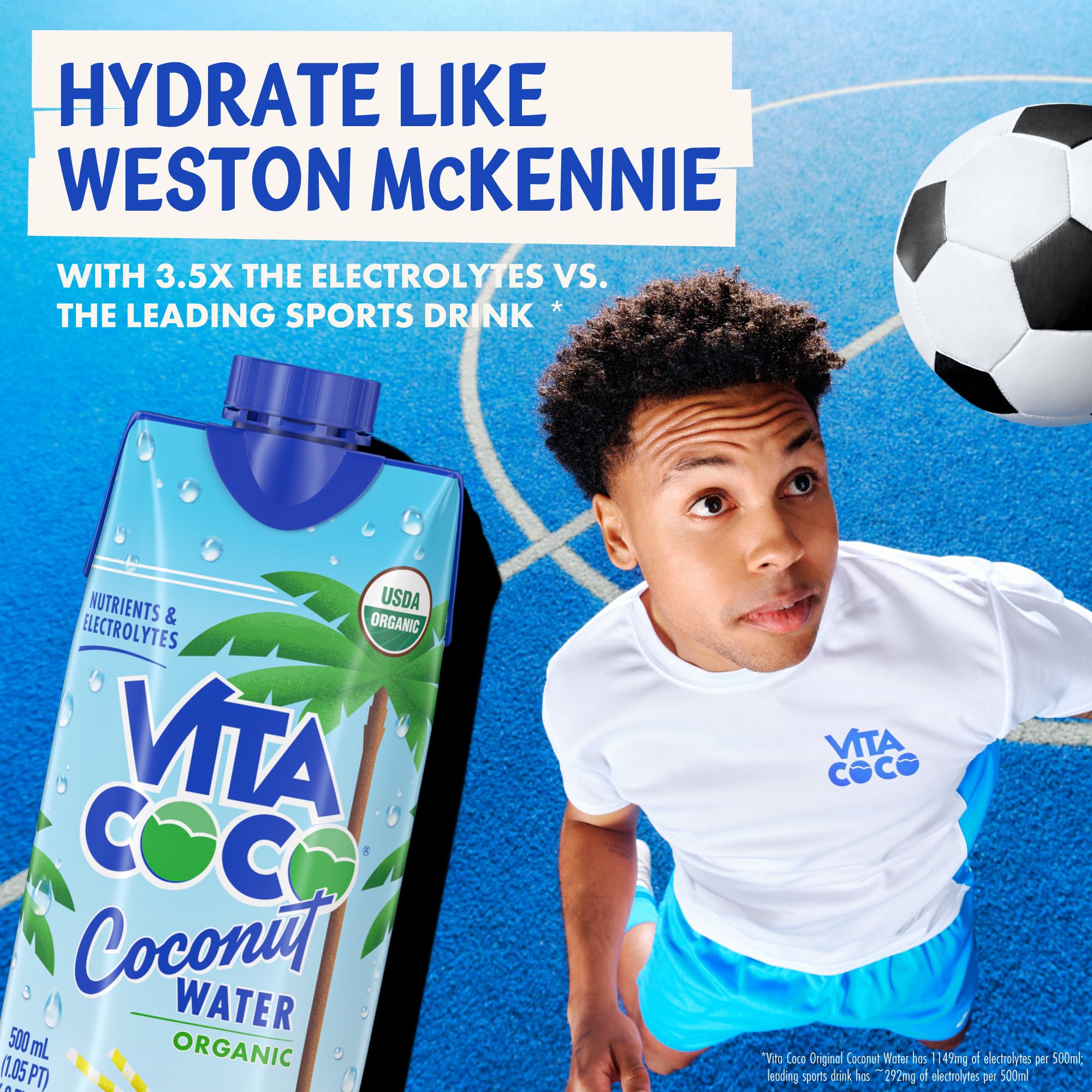 Vita Coco close-up of a single carton emphasizing fresh-packing quality