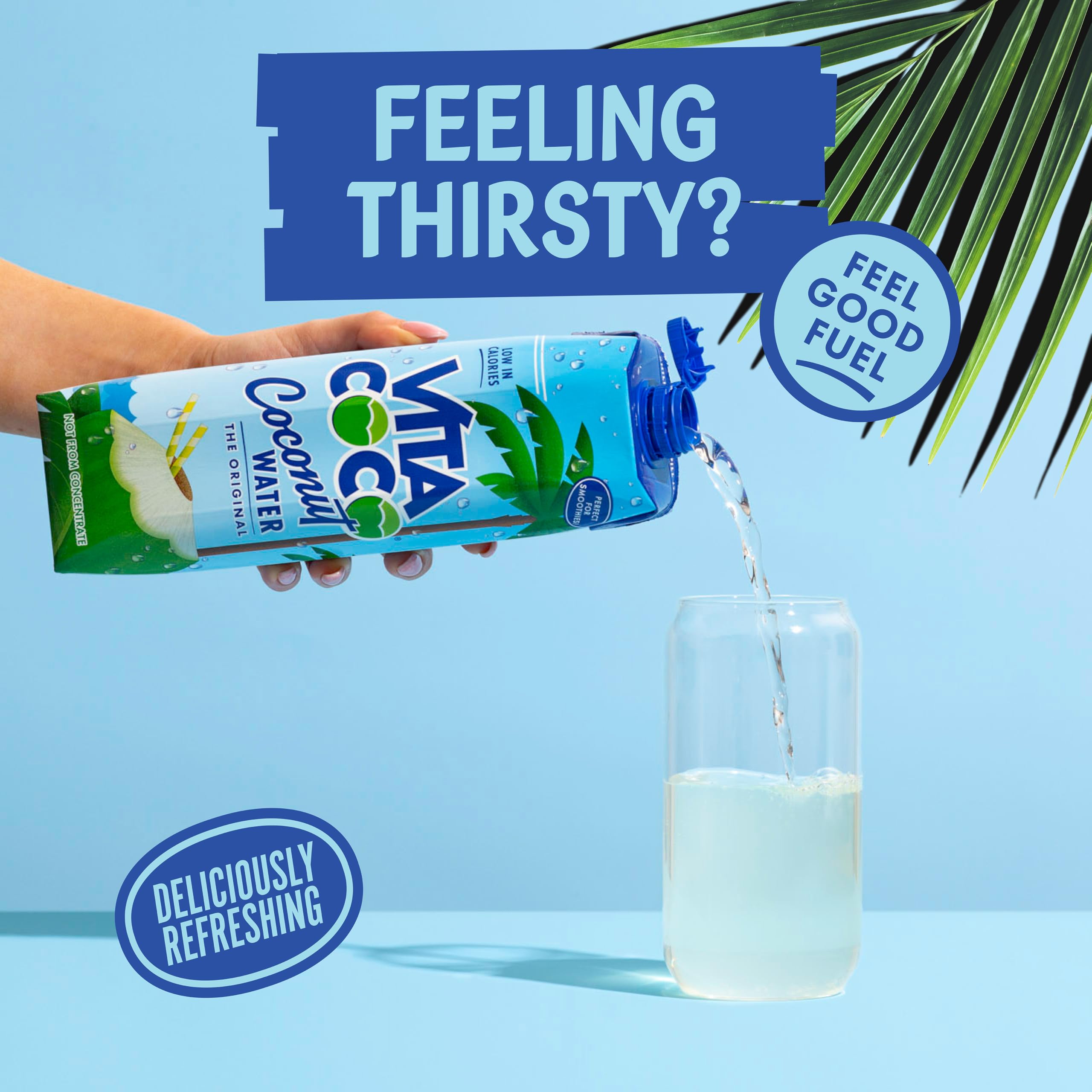 Vita Coco primer plano del líquido claro y apariencia refrescante