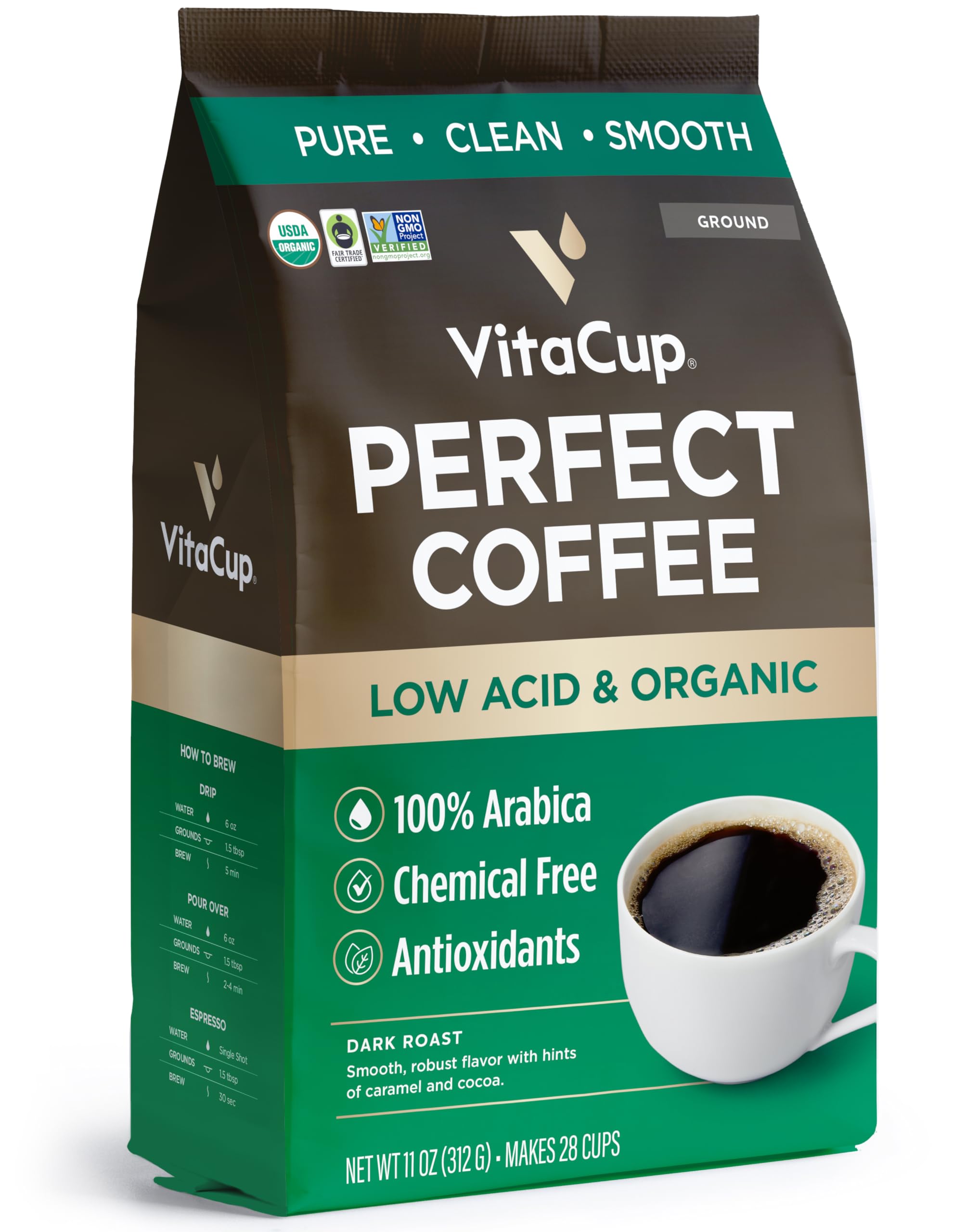 VitaCup presentación frontal del paquete muestra frescura y sello orgánico