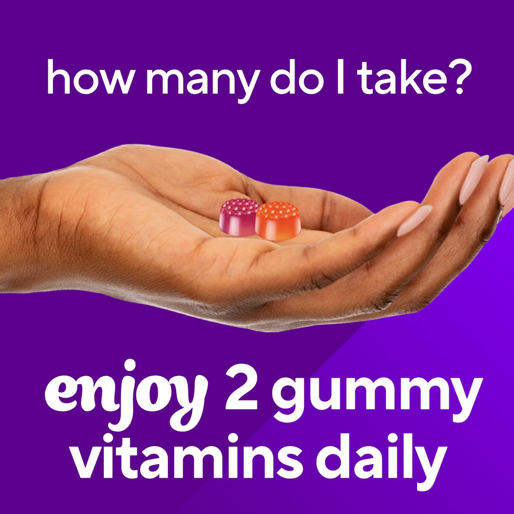 vitafusion bottle next to ruler showing size and 70-count quantity scale