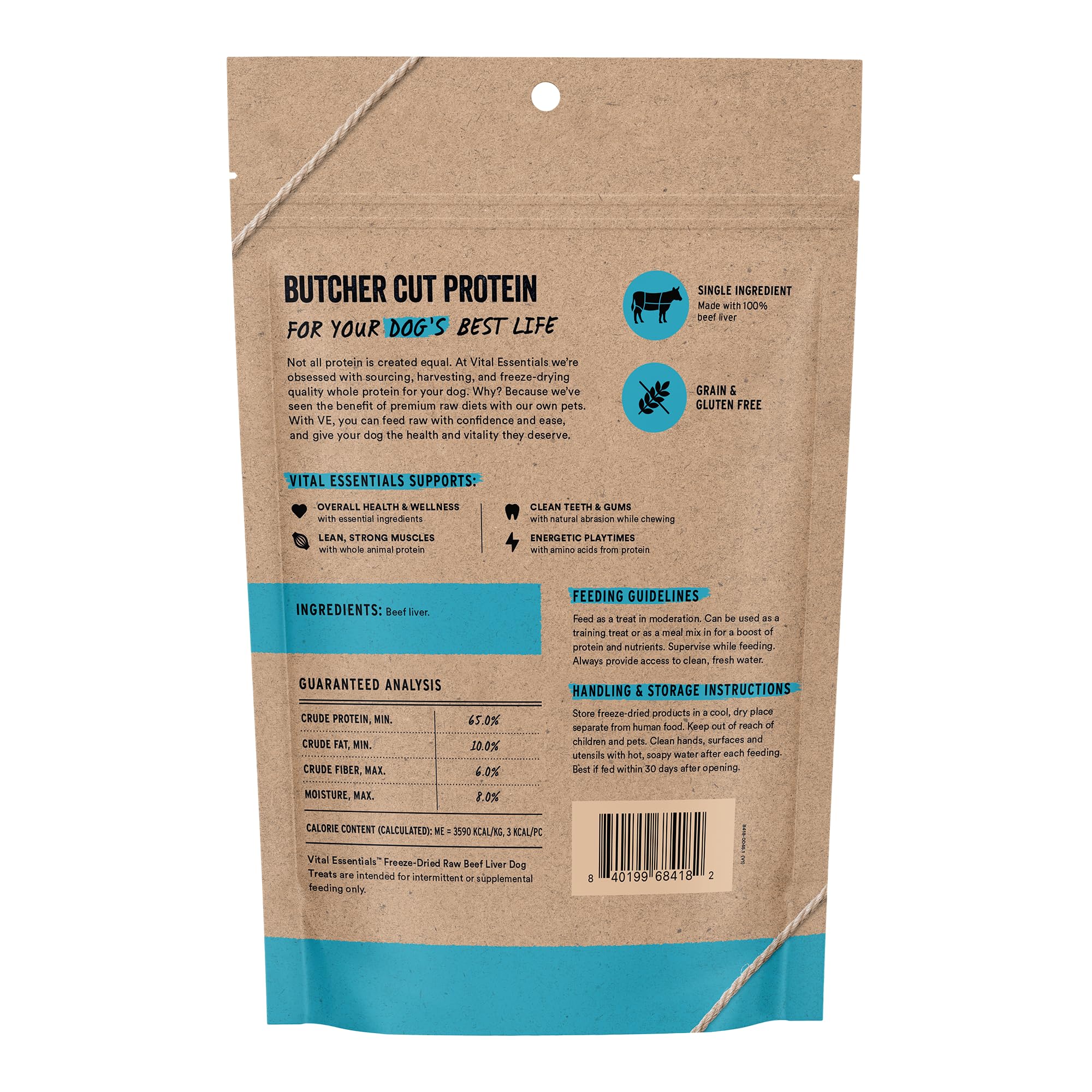 Vital Essentials primer plano de textura liofilizada que conserva nutrientes