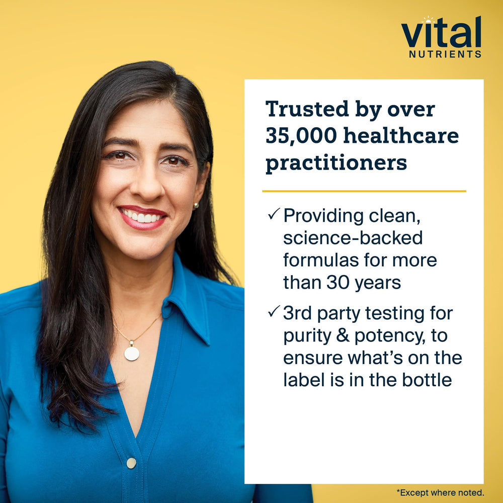 Vital Nutrients bote abierto con cápsulas para apreciación del contenido