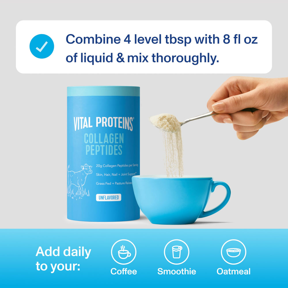 Vital Proteins integrado en batido, beneficio de mezcla sin sabor