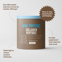Vital Proteins primer plano de textura de polvo con cacao y mezcla uniforme