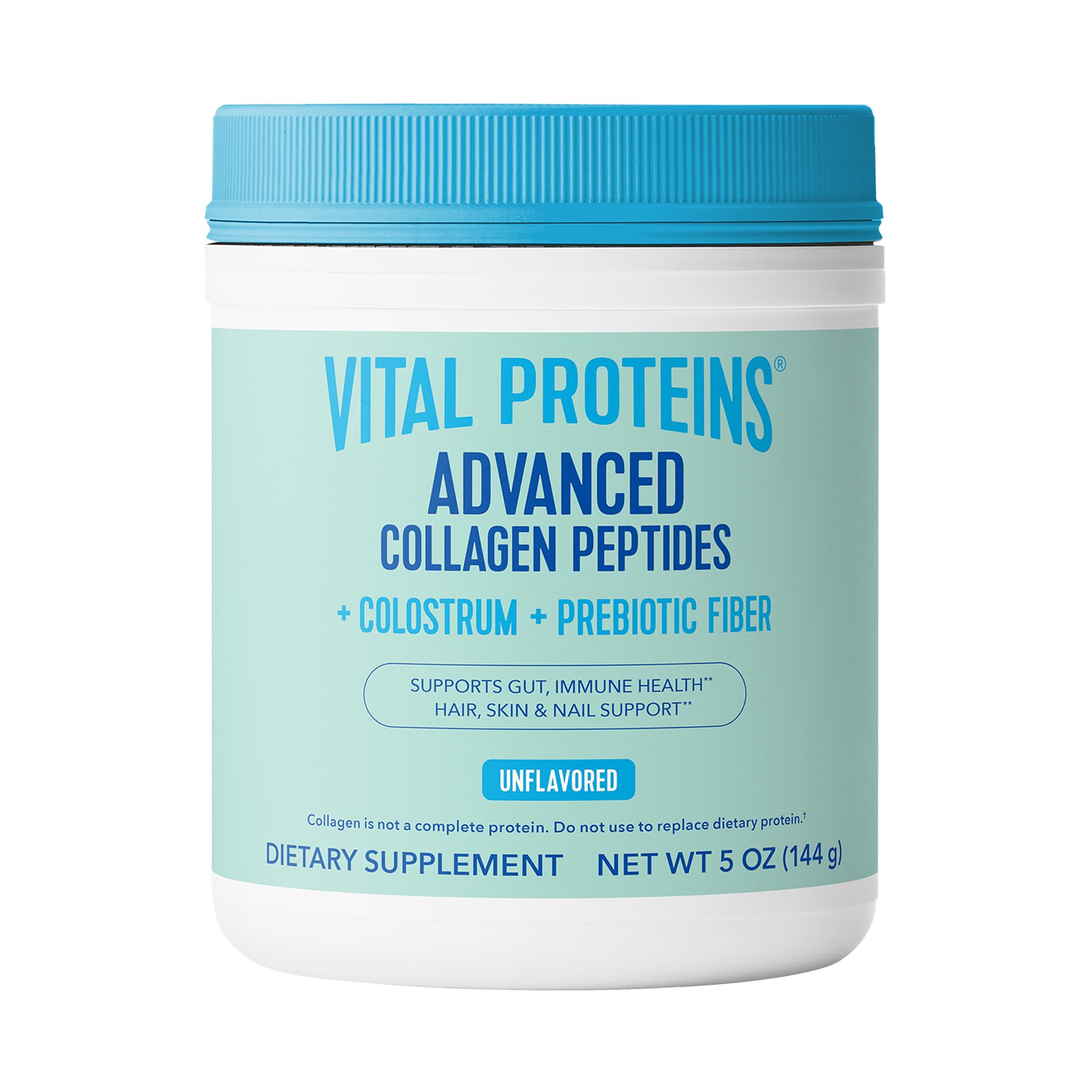 Vital Proteins frasco frontal mostrando la marca y beneficio para piel