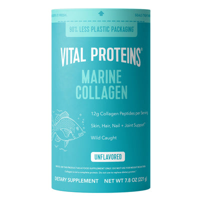 Vital Proteins jar front packaging showing product and benefits