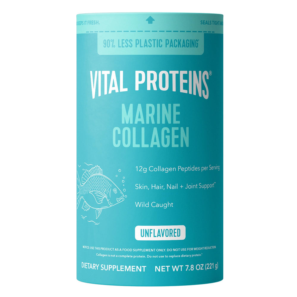 Vital Proteins jar front packaging showing product and benefits