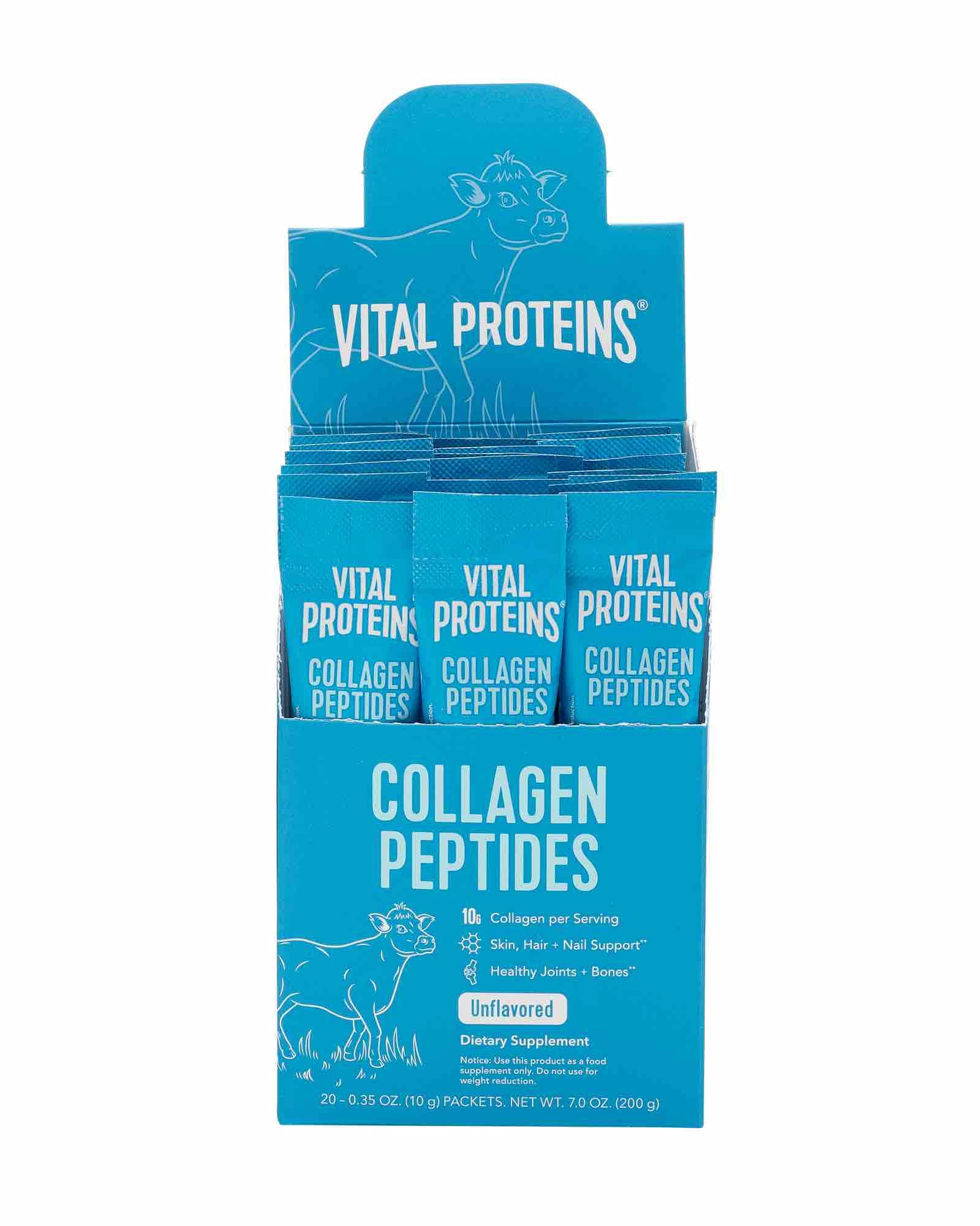 Detalle del polvo de Vital Proteins mostrando textura fina y solubilidad