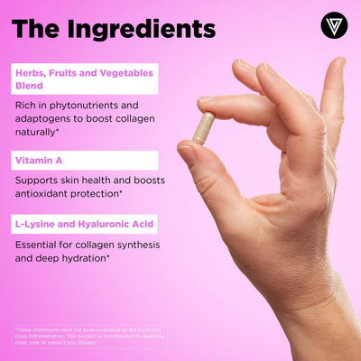 Vital Vitamins una cápsula en la mano para mostrar tamaño real