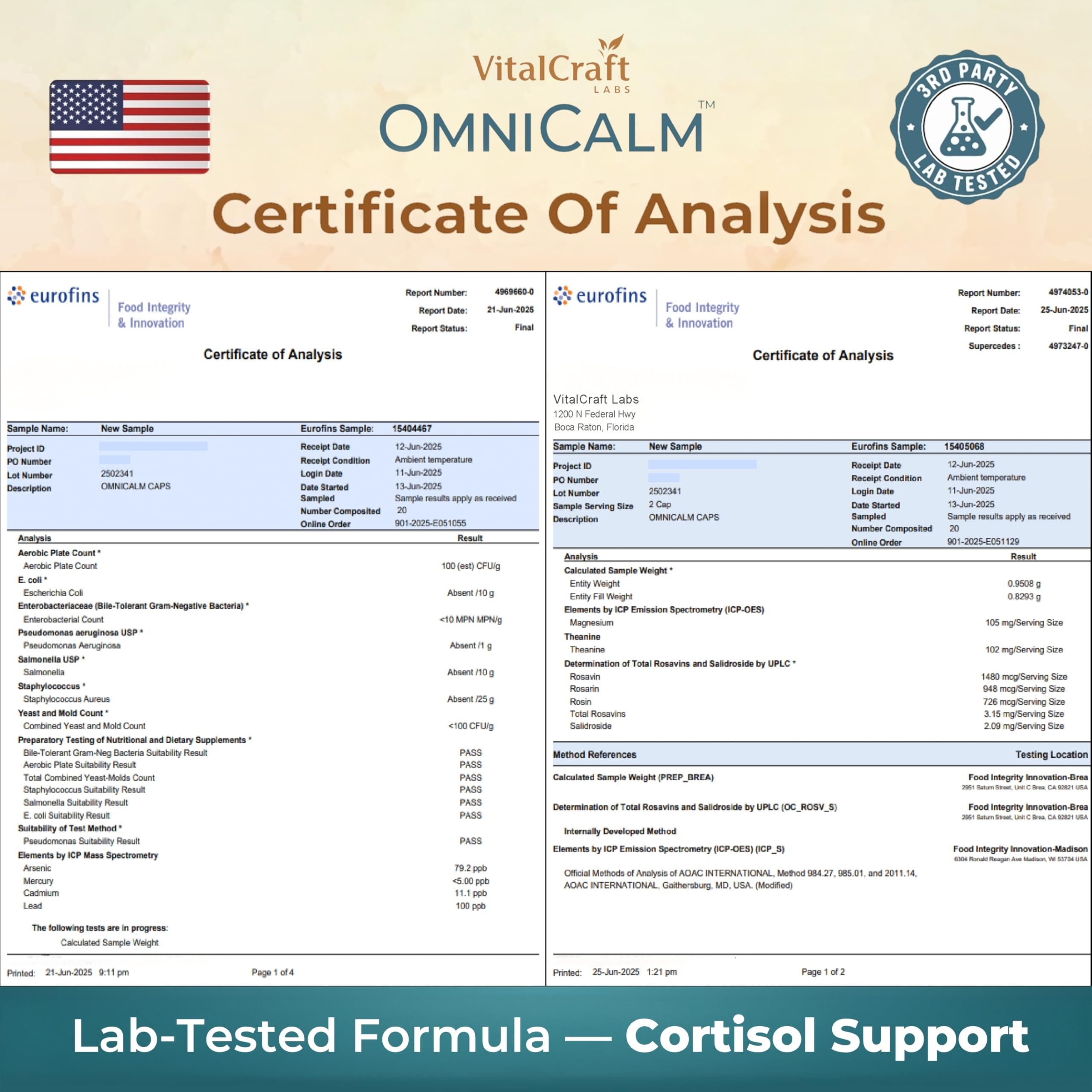 VITALCRAFT LABS OmniCalm escena de tarde relajada para apoyo al descanso