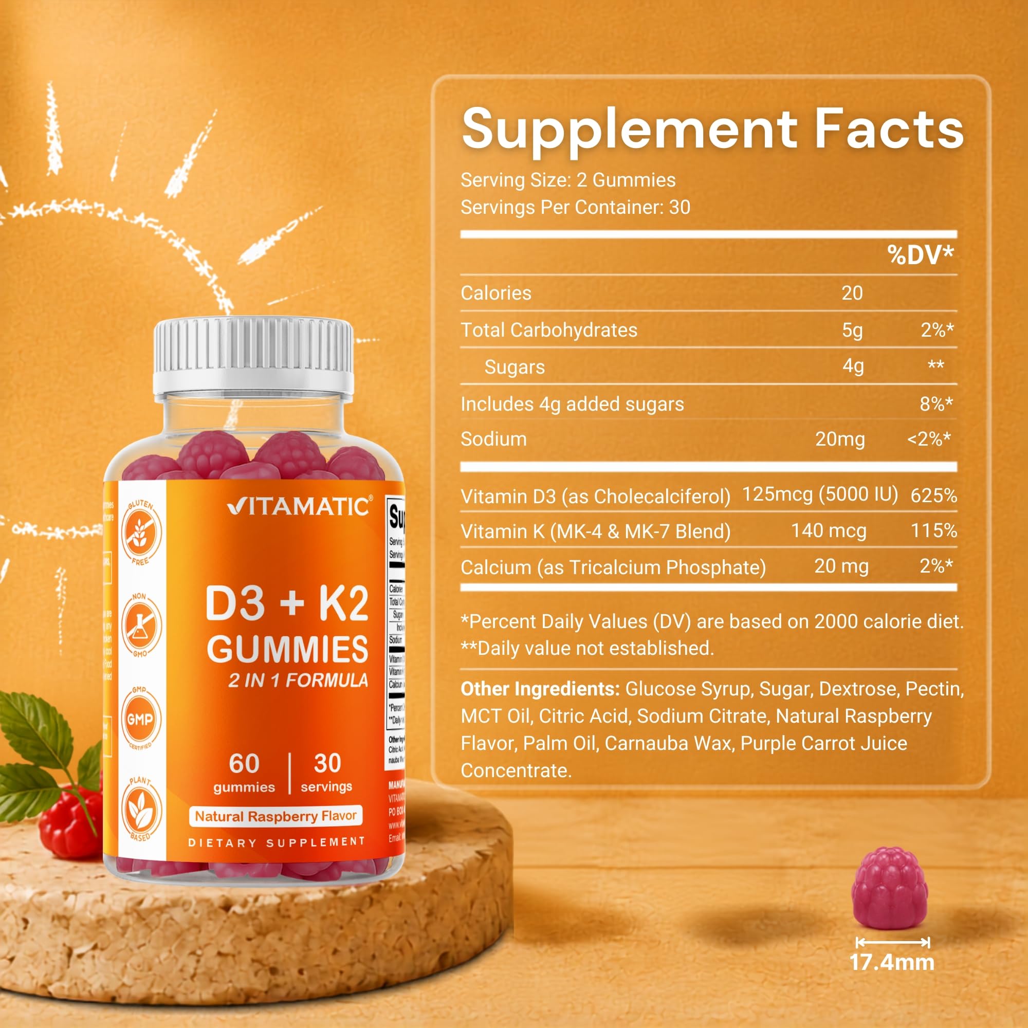 Vitamatic detalle de textura de gomita para apreciar suavidad y pectina