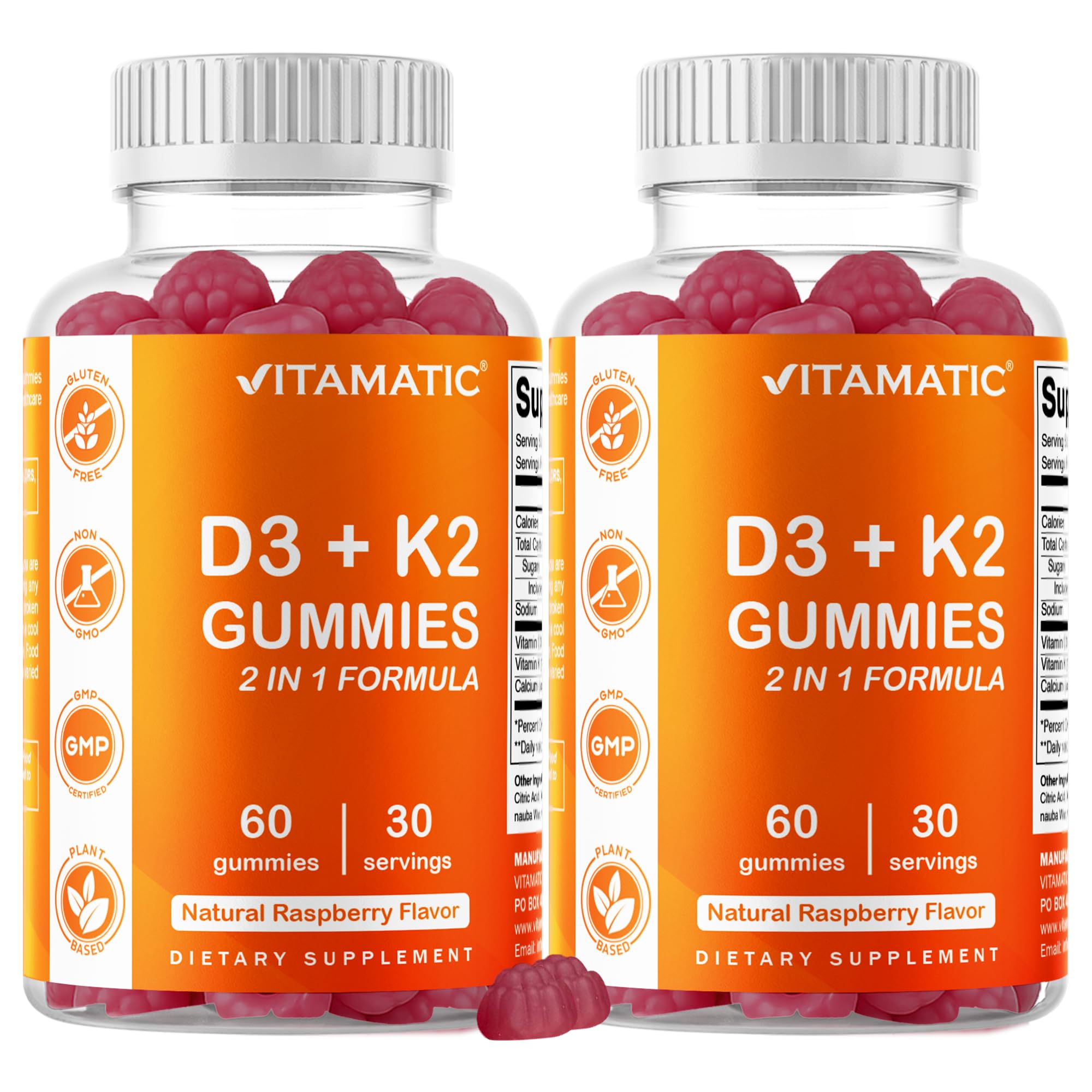 Vitamatic gomitas frente mostrando etiqueta y cantidad en el envase