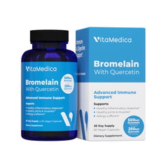 VitaMedica frasco frontal mostrando etiqueta clara y beneficios visibles