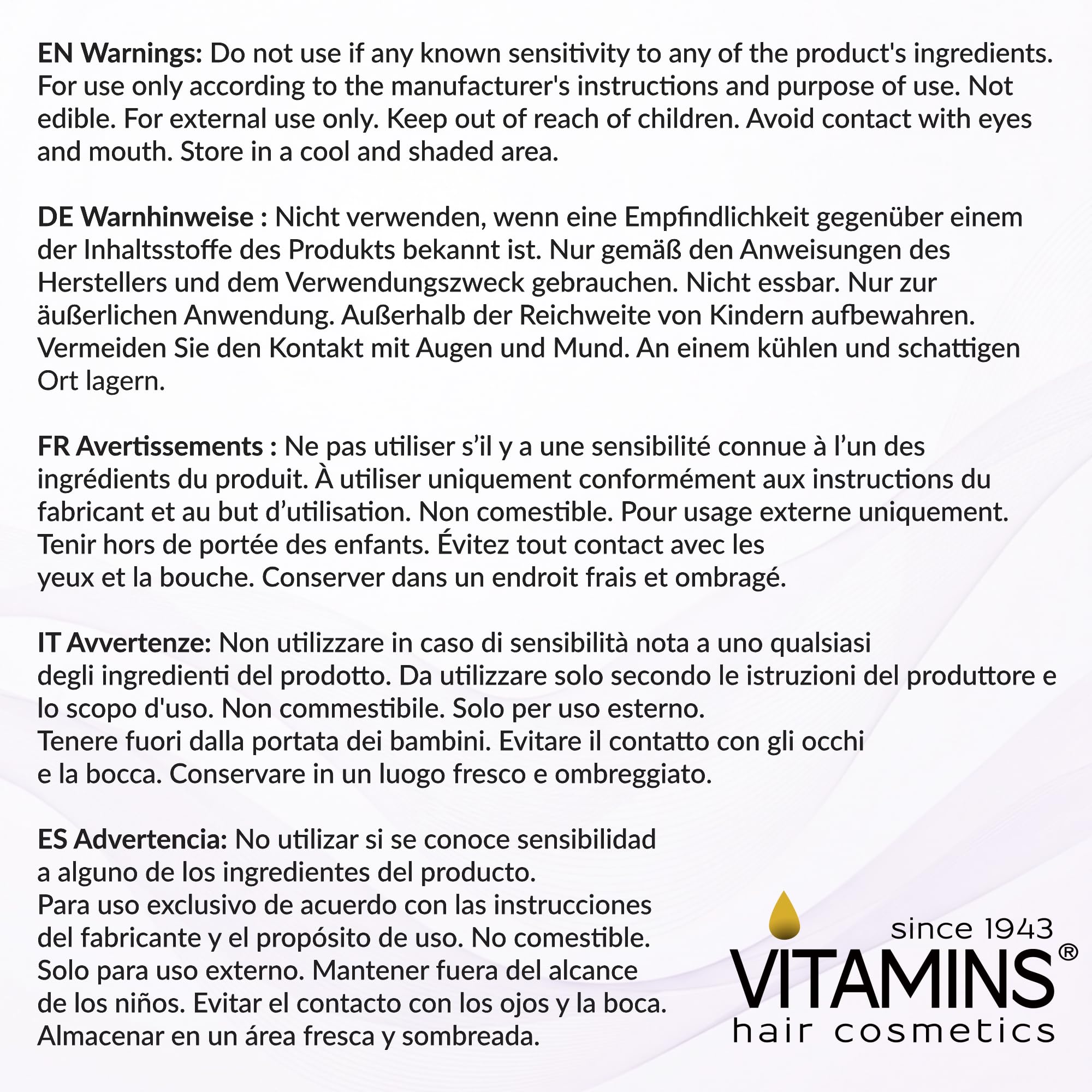 VITAMINS cabello con brillo sedoso tras uso que mejora apariencia y suavidad