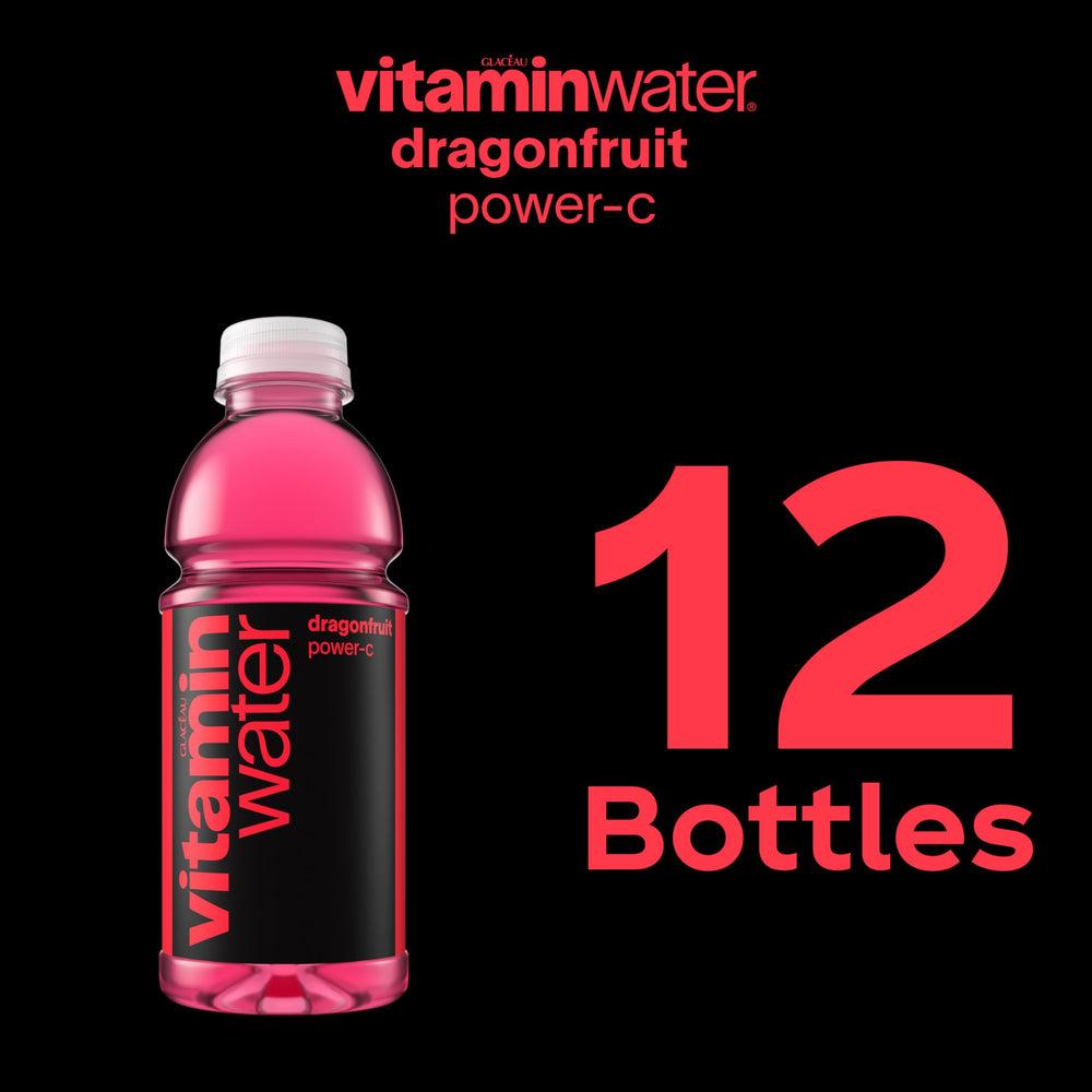 vitaminwater botella abierta con condensación que sugiere frescura