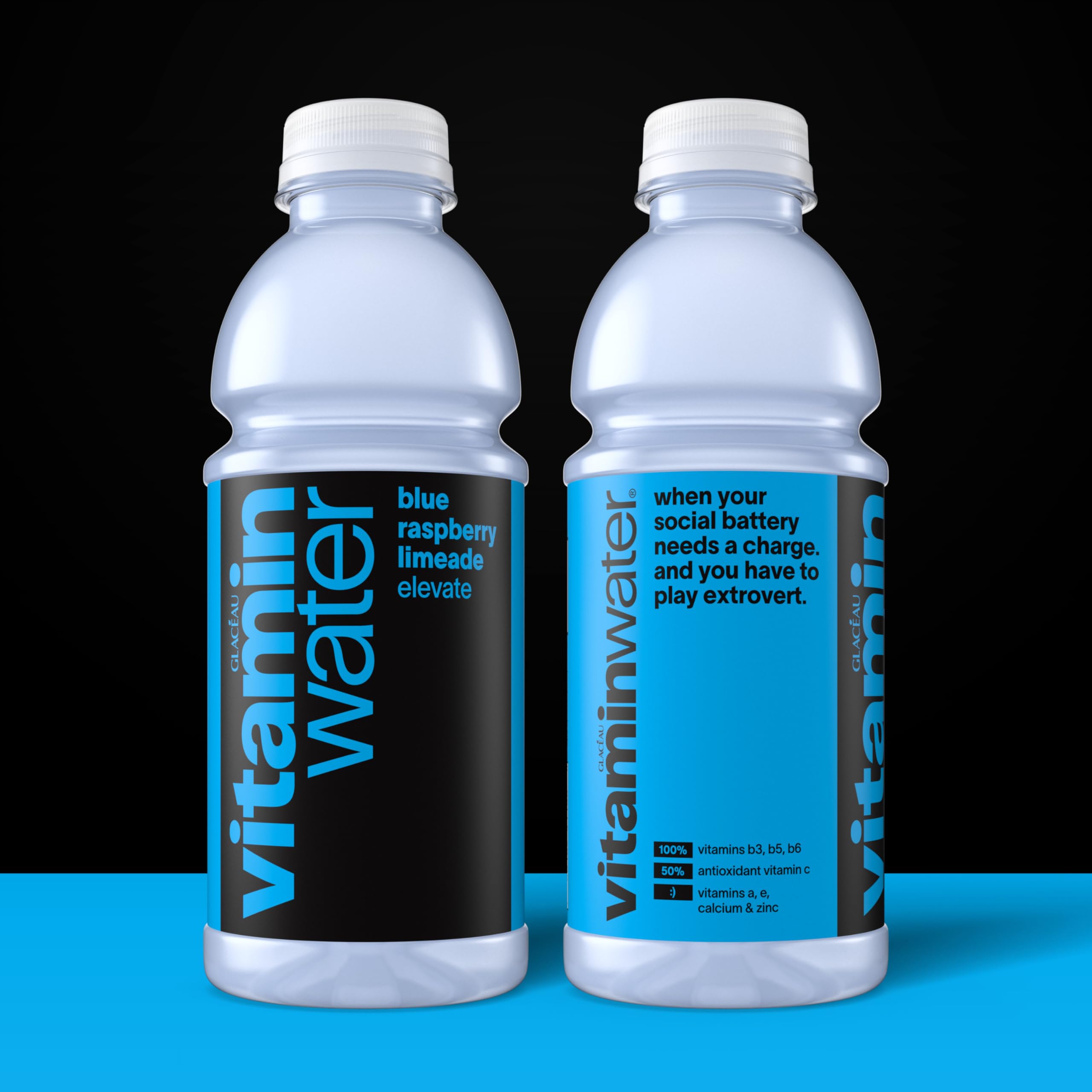 vitaminwater etiqueta con lista de vitaminas y minerales visible para comparar beneficios