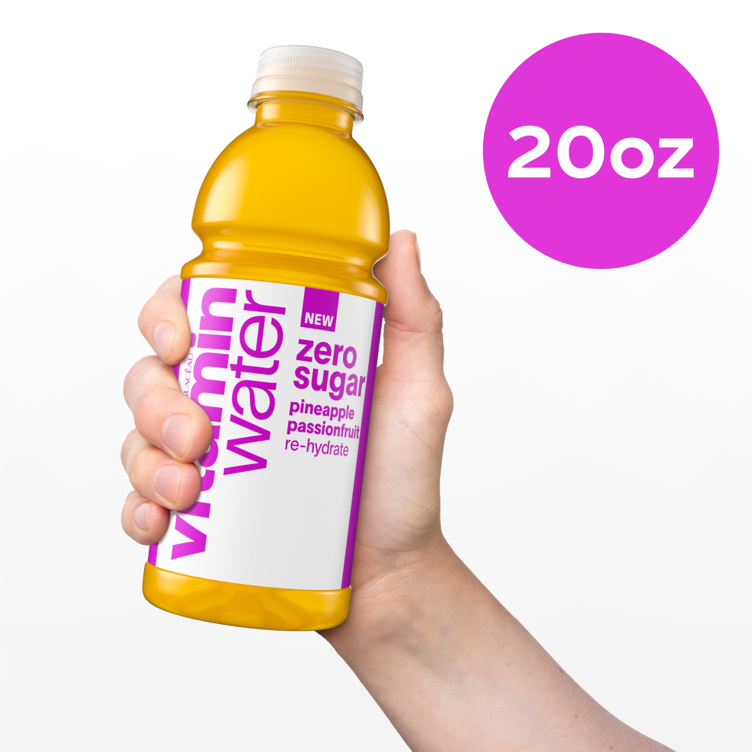 vitaminwater botellas frías en nevera, refresco inmediato y sabor
