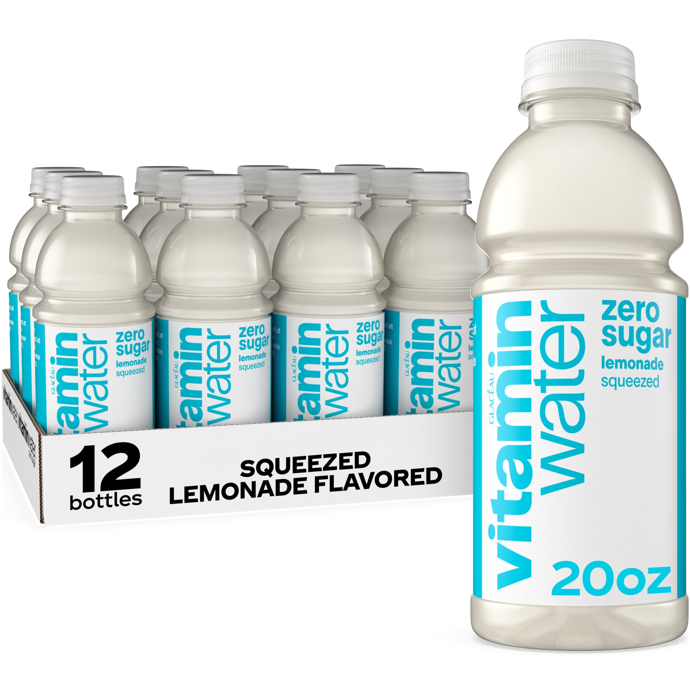 vitaminwater etiqueta frontal del envase que muestra sabor y beneficio refrescante