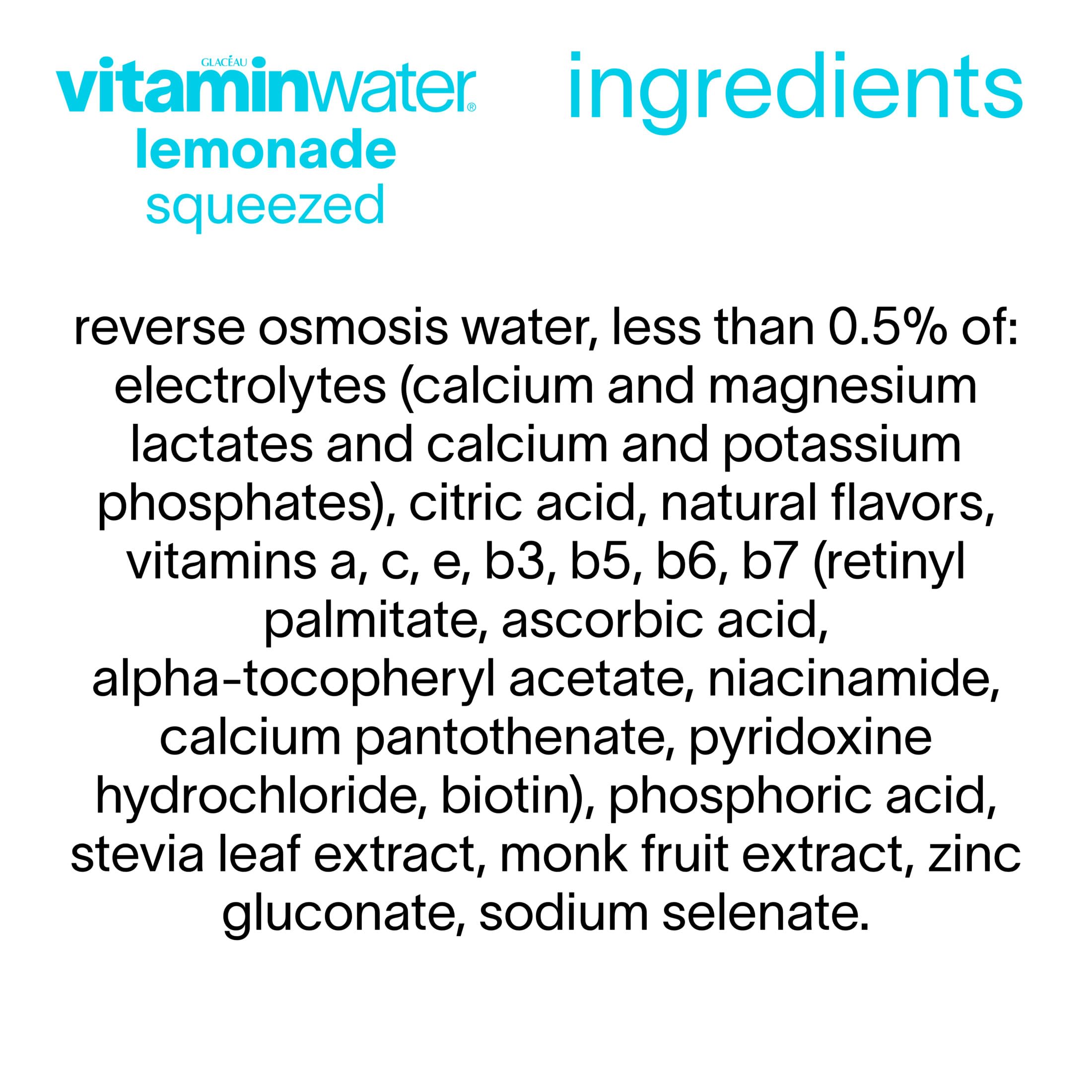 vitaminwater paquete abierto con las doce botellas mostrando cantidad y stock