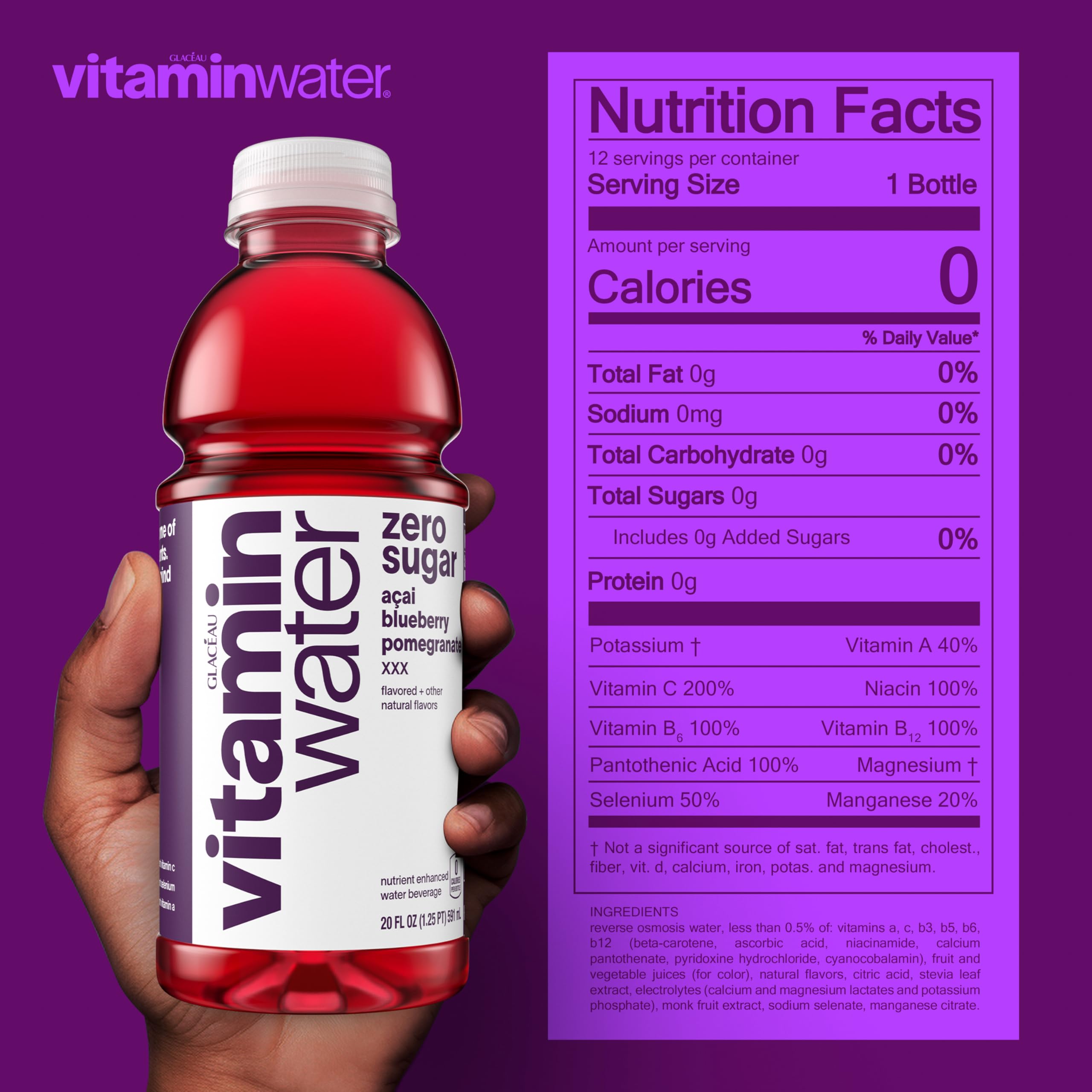 vitaminwater pack de 12 botellas listo para almacenar y compartir